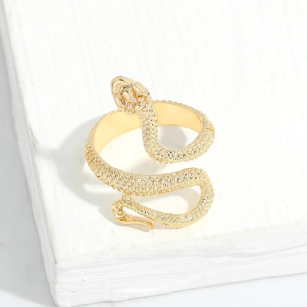 

Silver Gold Punk Rings for Men Women Gothic Snake Ring Gold Adjustable Party Gift Jewelry Mujer Ring Bijoux