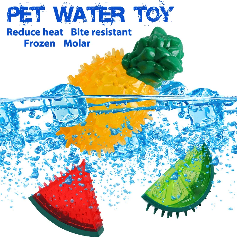 

1pc Pet Dog Toy Chew Squeaky Rubber Toys Can Be Filled With Water And Frozen, Chewing Fruit, Summer Cooling New Dog Toy