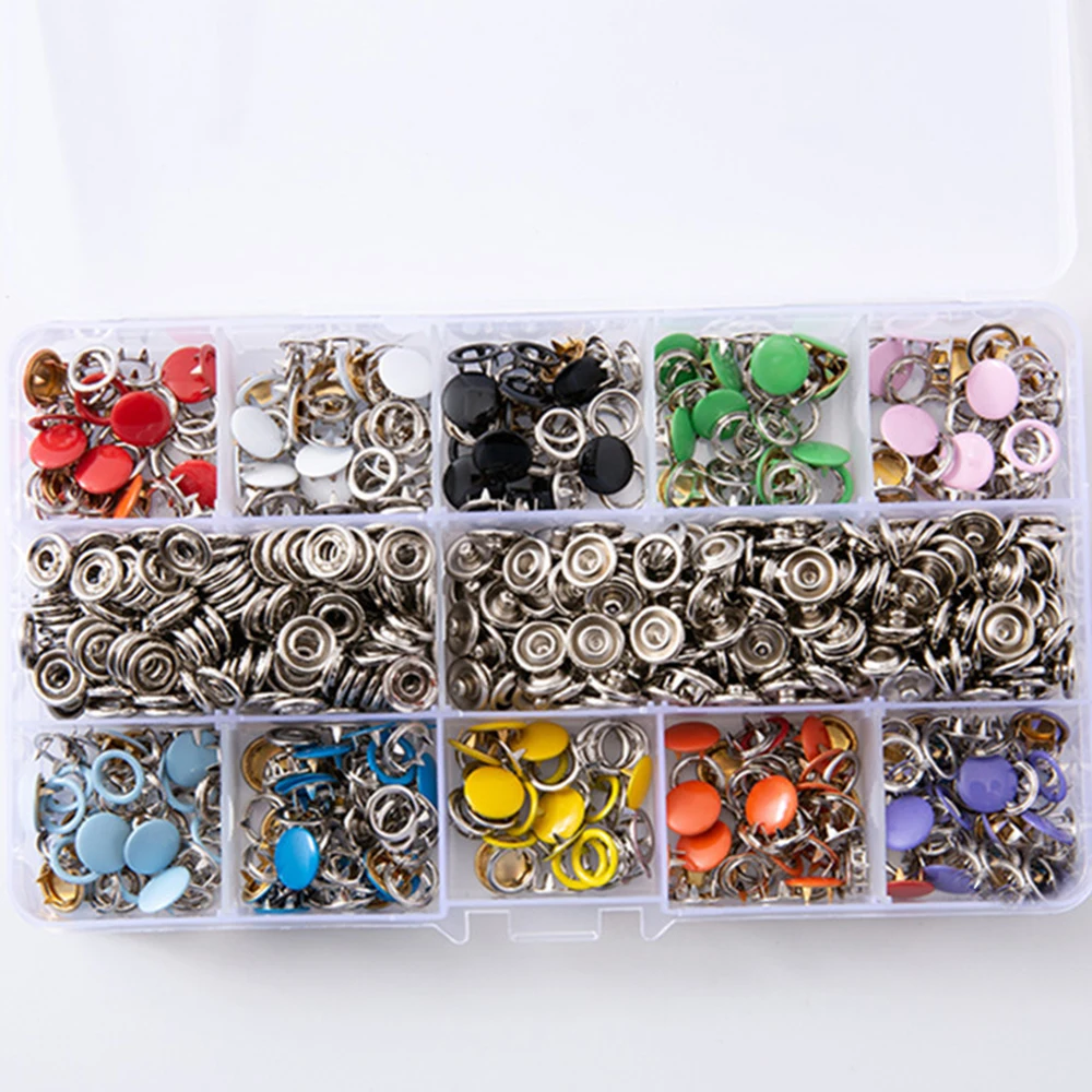 1 Набор 10 мм однотонная пятикоготная Пряжка полый цветной пряжка набор кнопок для