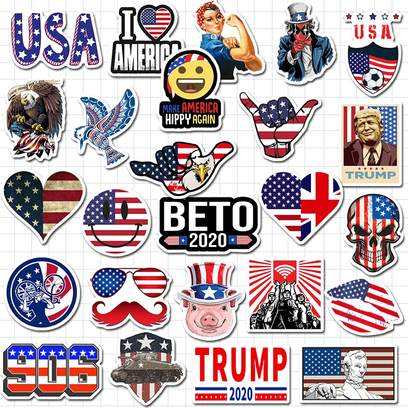 50 шт. наклейки американского президента Трампа граффити для скейтборда багажа