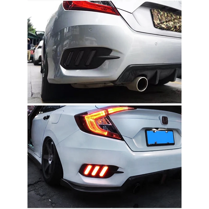 

Car LED DRL Daytime Running Lights Rear Bumper Brake Light Tail Light Fog Lamp for Honda Civic 10Th Gen 2016-2019