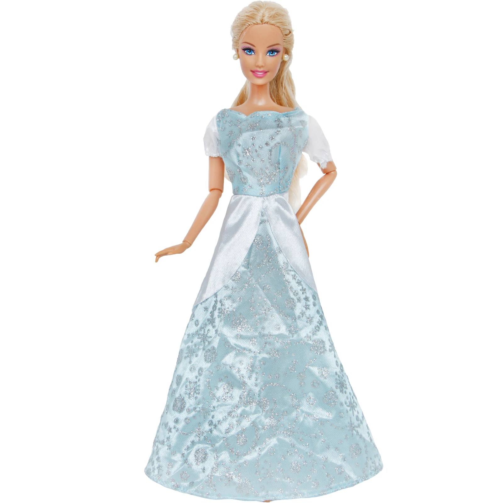 Fashion Fairy Tale Princess Dress Wedding Gown Shiny Party Outfit Clothes for Barbie Doll 12'' Pretend Play Kid Dollhouse Toys | - Фото №1