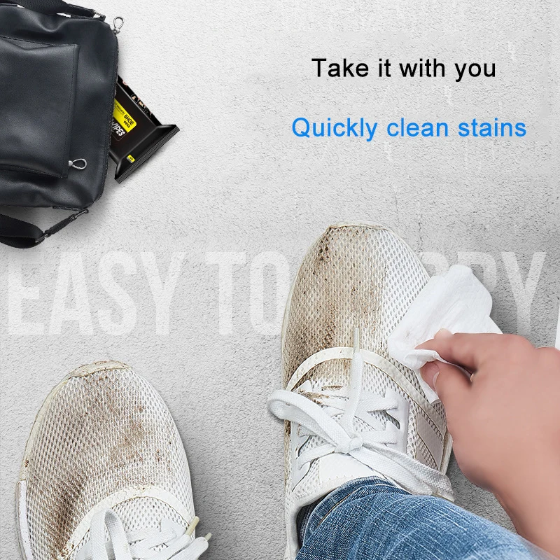 

Newly 2pcs White Shoe Wipes Disposable Portable Shoe Cleaning Wet Wipes Fast Scrubbing Sports Shoes Cleaning Tissue VA88