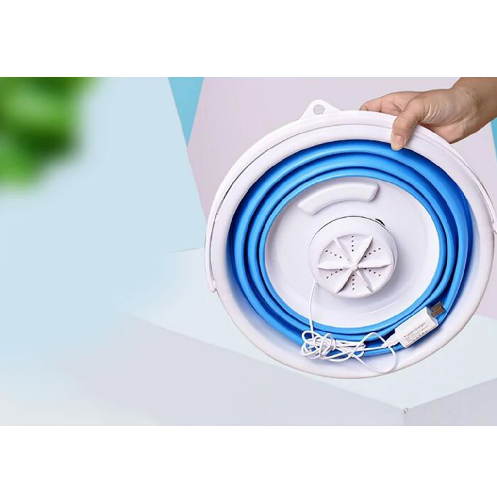 Складная ультразвуковая турбо мини стиральная машина вращающаяся ультразвуковая турбина мойка носки и брюки очиститель для путешествий о... от AliExpress WW