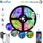 Светодиодная лента RGB 2835 5 м 10 м 15 м 20 м Водонепроницаемая 12 В постоянного тока 60 светодиодовм гибкая Диодная лента Bluetooth контроллер украшение для дома