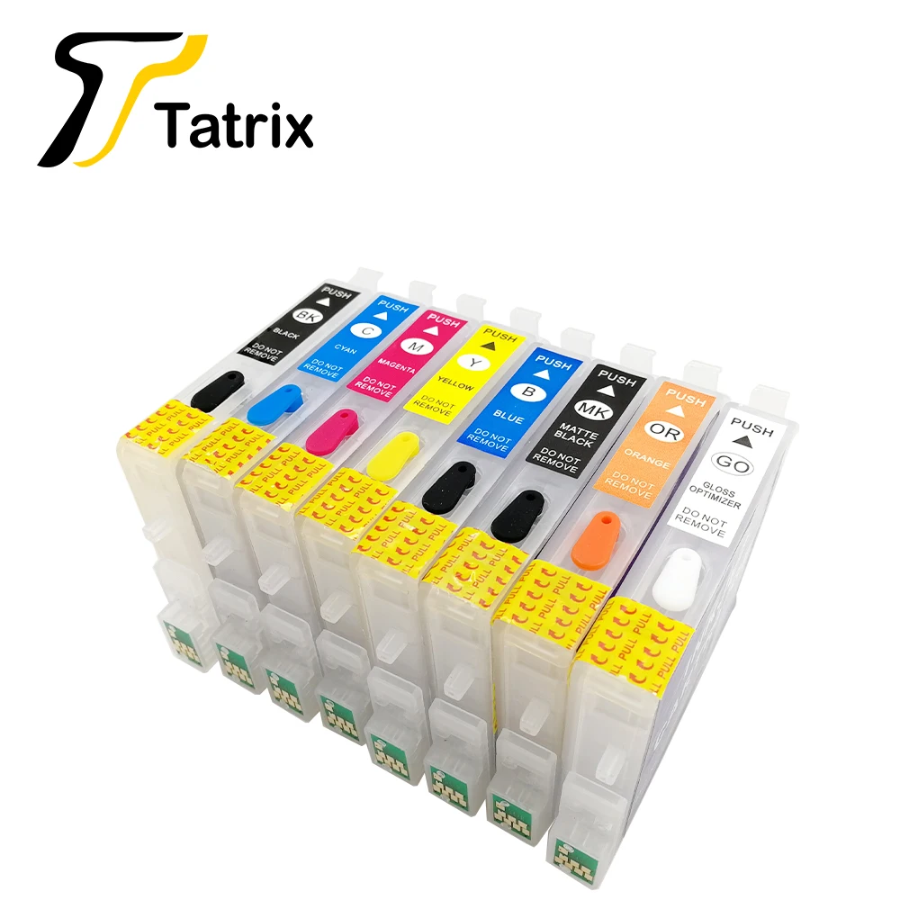 Татрикс для epson 8PK T0540 T0549 пустые многоразовые картриджи R800 R1800 с микросхемами