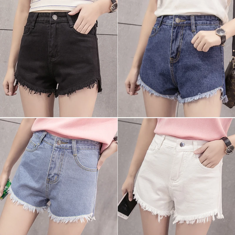 Женские джинсовые шорты после короткой съемки базовые длинные han edition десять