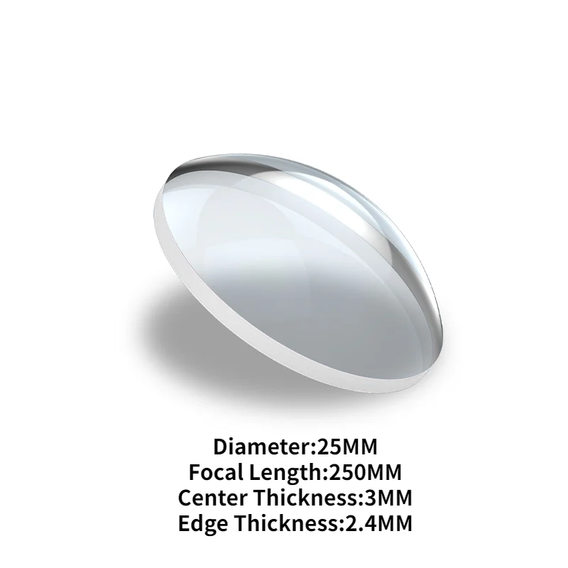 

K9 Plano Convex Diameter 25mm Focal Length 250mm Optical Film Large Glass Plano Convex Lens Convex Lenses Spherical Plano