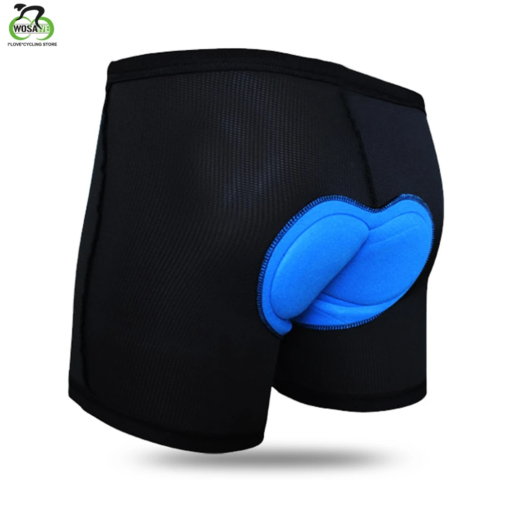 WOSAWE Men's Cycling Underwear Bicycle Mountain MTB Shorts Riding Bike Sport Underwear Compression Tights Shorts GEL Padded