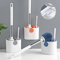 guret silicone toilet brush wall mounted floor standing toilet cleaning tools with base home cleaning brush bathroom accessories