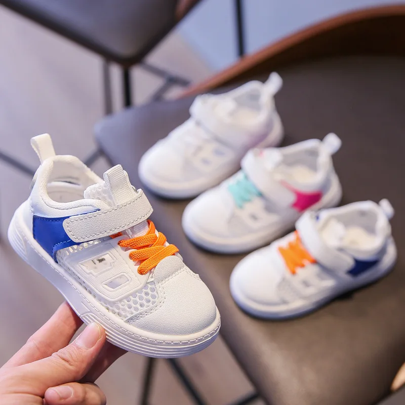 

Children Casual Shoes 2021 Summer Girls Boys Shoes Mesh Breathable Soft Bottom Non-slip Outdoor Baby Kids White Sneaker