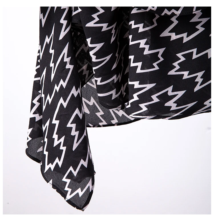 

DEAT 2021 New Spring Summer Fashion Casual Temperament Round Neck Waist Wrinkled Twisted Long Sleeve Printed Dress Women SH196