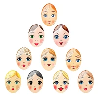 jweijiao 10pcslot cute russian doll face oval shaped 18x25 mm photo 10pcslot glass cabochon dome flat back jewelry ru170
