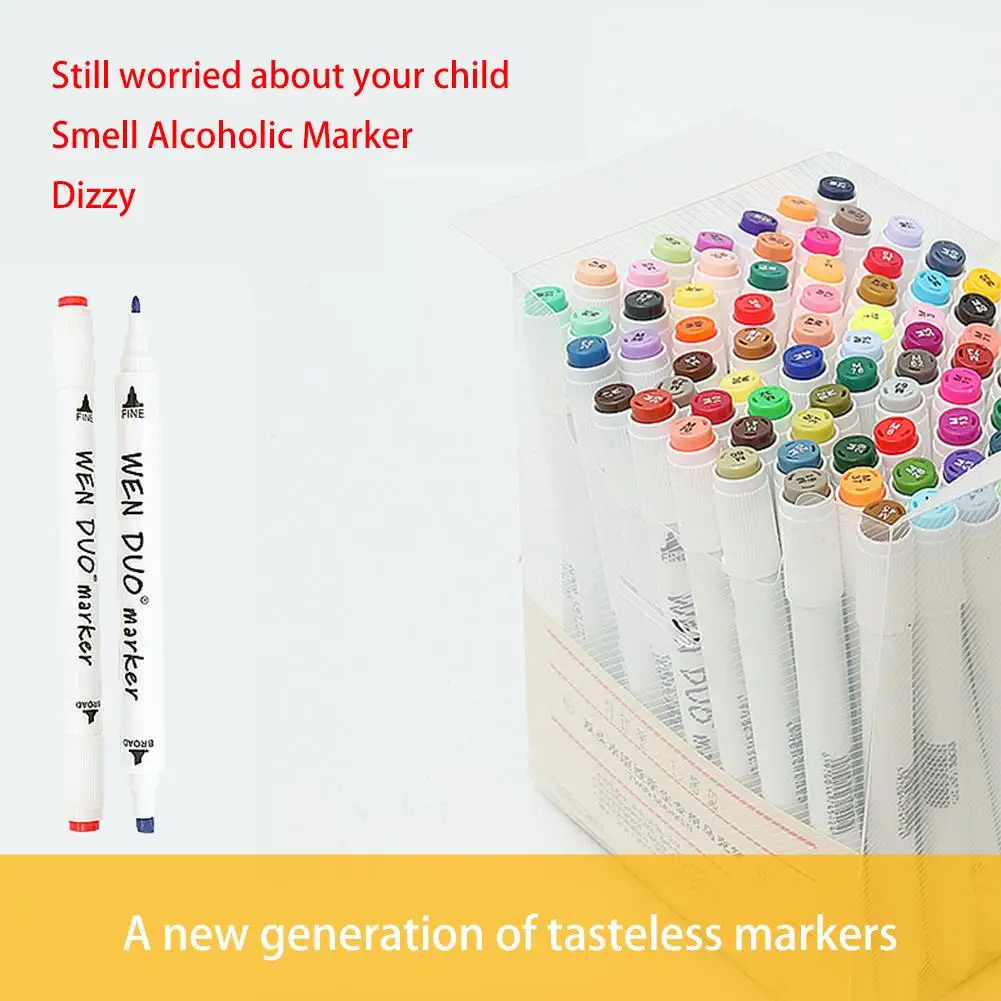 Двусторонняя ручка маркер для рисования 60 цветов 80 цветов|Маркеры-краски| |