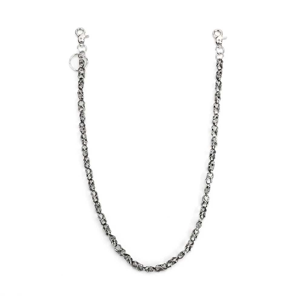 Цепочка для ключей в байкерском стиле DR45 металлический кошелек с черепом