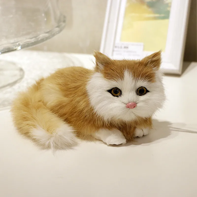 Кошка плюшевые игрушки куклы прекрасная настоящая Реалистичная кукла плюшевые животные кошки черный милый плюшевый Декор для дома, с изображением кота детская игрушка, подарок