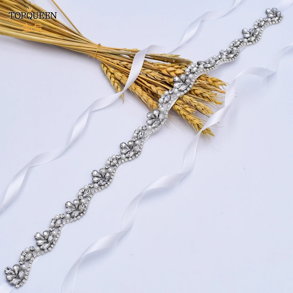 

TOPQUEEN S421 Wedding Sash Belt Western Crystal Rhinestone Belt Party Jewelery Belt Sash Bridesmaid Bridal Fancy Belts for Women