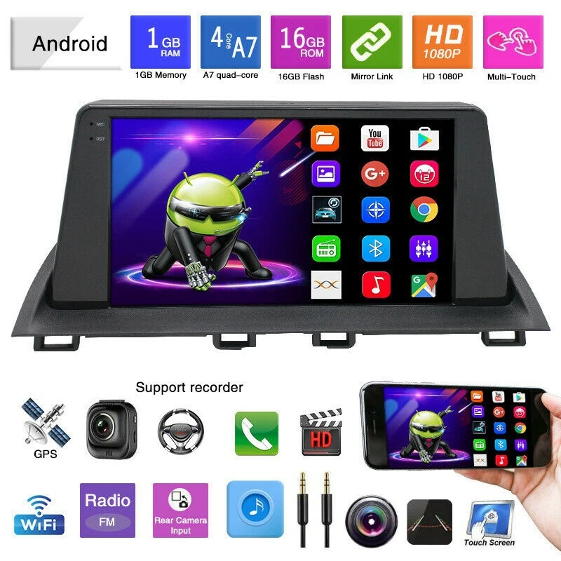 9 дюймов Android 1 2.5D HD пресс Sn автомобильный MP5 плеер для Mazda 3 1G + 16G Wifi Bluetooth GPS
