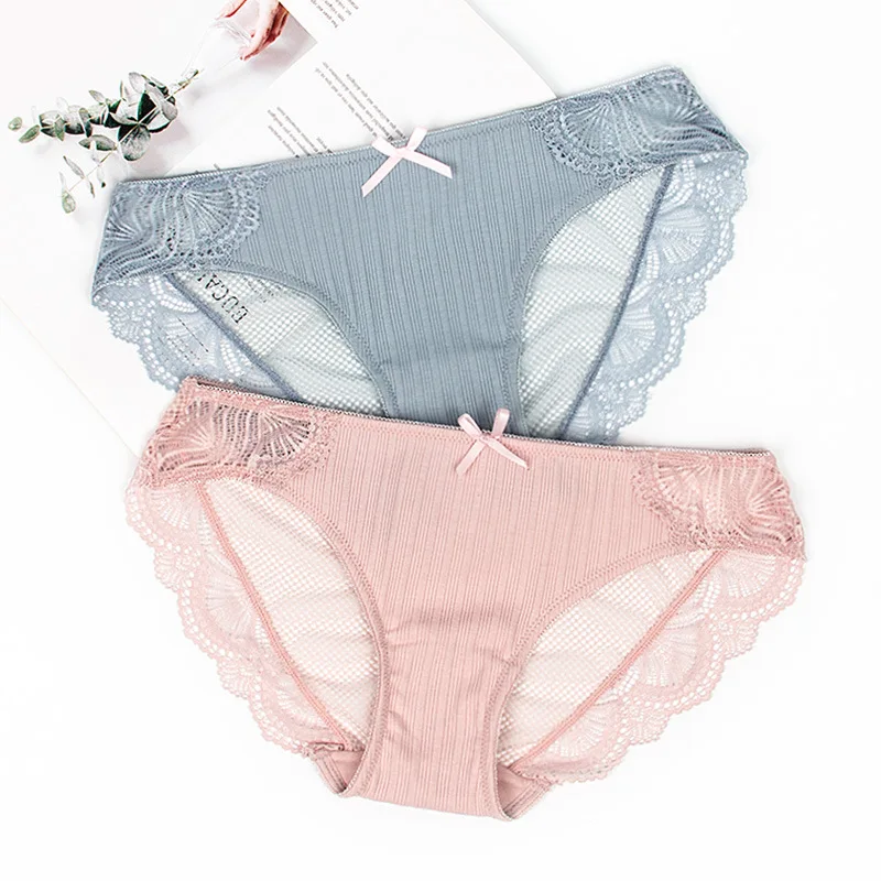 

3 шт., женские хлопковые трусы с заниженной талией, 3 цвета