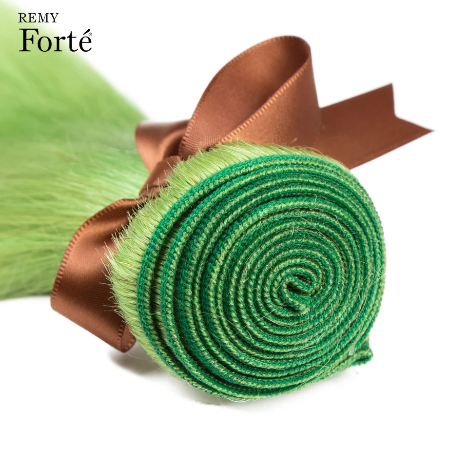 Пряди волос Remy Forte бразильские пряди зеленые человеческие волосы 1/3/4 наращивание