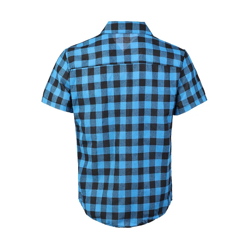 Pui men tiua мужские рубашки в клетку 2019 Летняя мода Chemise Homme клетчатые с коротким