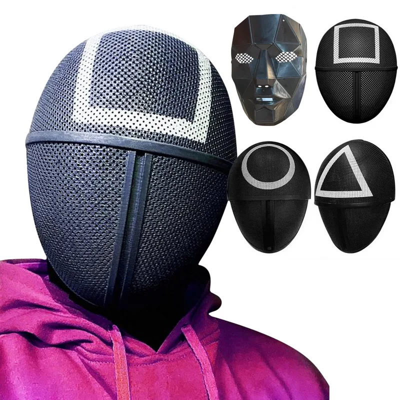 

Adult Squid Game Round Six Full Face Mask Cosplay Game Supervisor Masquerade Accessories Mask Christmas masque Fast Delievry