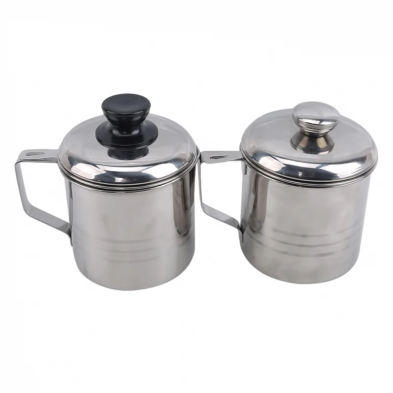 1.2L Stainless Steel Oil Filter Pot Leakproof Can Grease Container Tank Residue With Strainer Storage | Дом и сад
