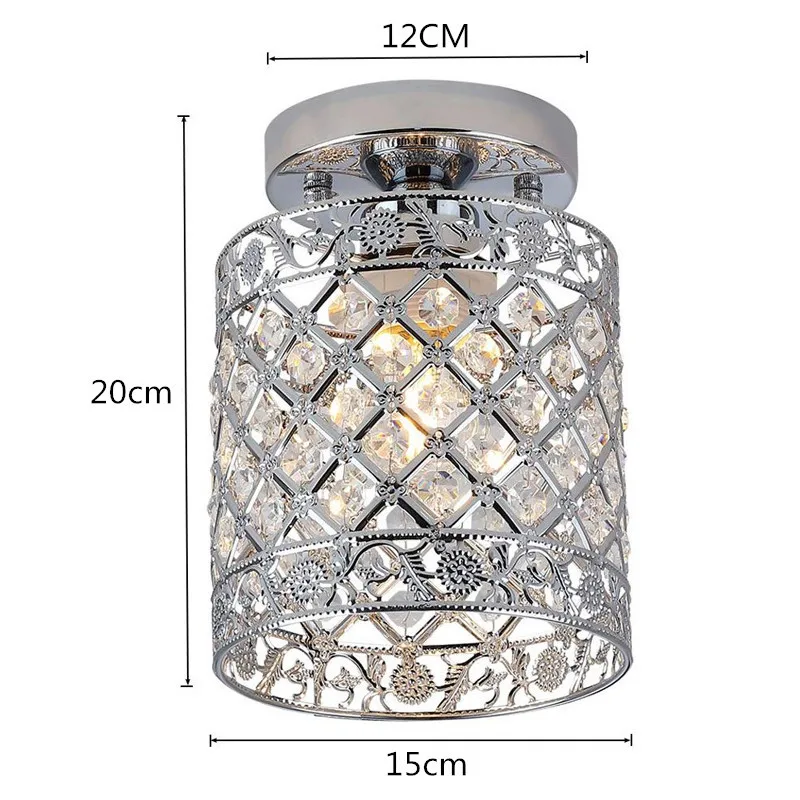 

Mini Modern Style Decor Crystal Flush Mount Ceiling Light Fixture Crystal Chandeliers Light for Hallway Kitchen In Stock
