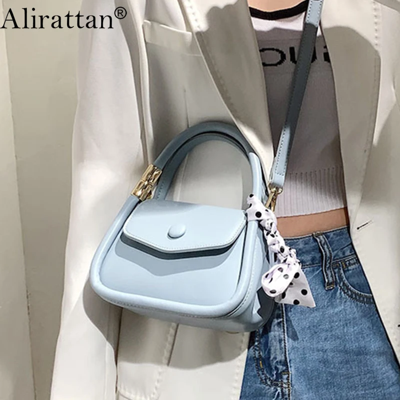

Женские кожаные сумки Alirattan, модная Европейская и американская Новая сумка-мессенджер через плечо, модная Женская дорожная сумка для покупо...