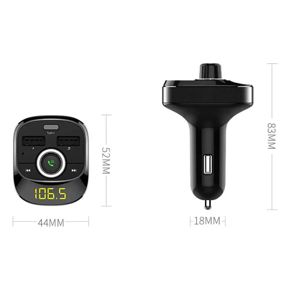 Bluetooth fm-передатчик Hands Free автомобильный MP3-плеер Bluetooth fm-передатчик комплект Hands-Free 3.1A двойной USB Автомобильное зарядное устройство type-c