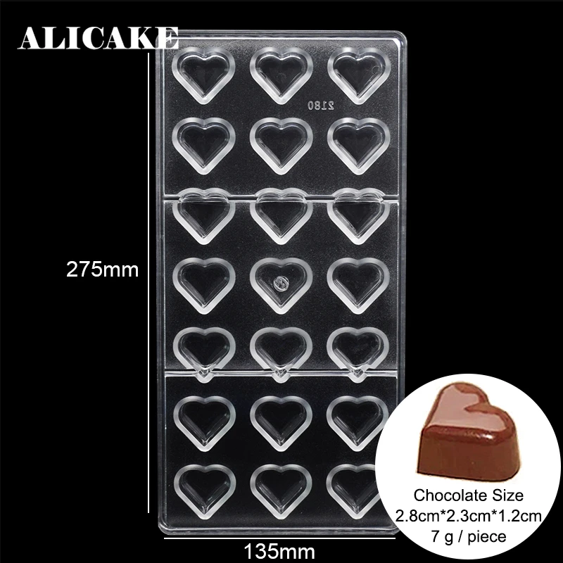 Формочки для конфет в виде сердца Fondant из поликарбоната пластиковый лоток