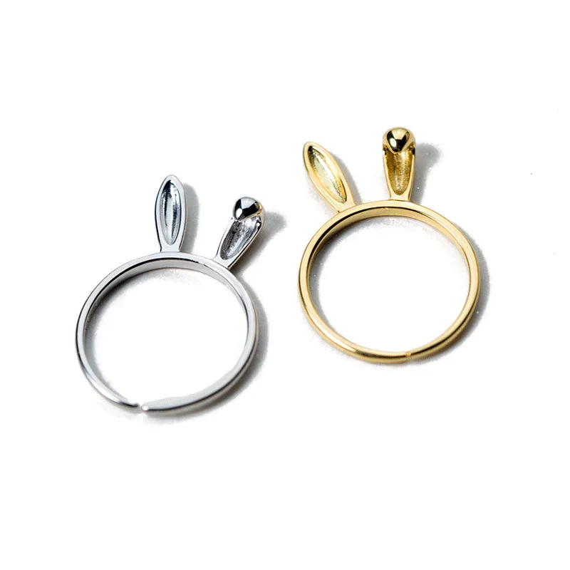 Женское кольцо с кроликом Trusta Открытое из 100% стерлингового серебра 925 пробы