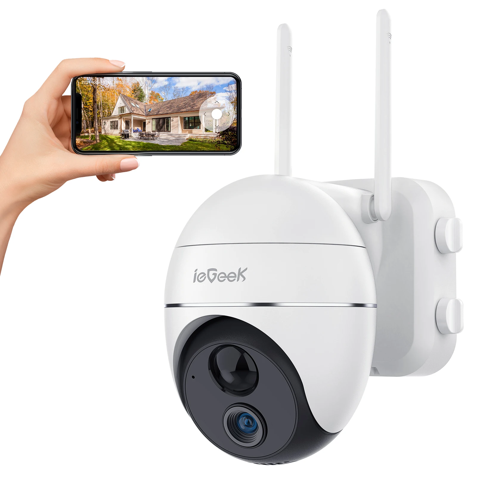 

Iegeek 1080P Rechargeable Battery Powered Camera WiFi PTZ Outdoor Security Protection Camera