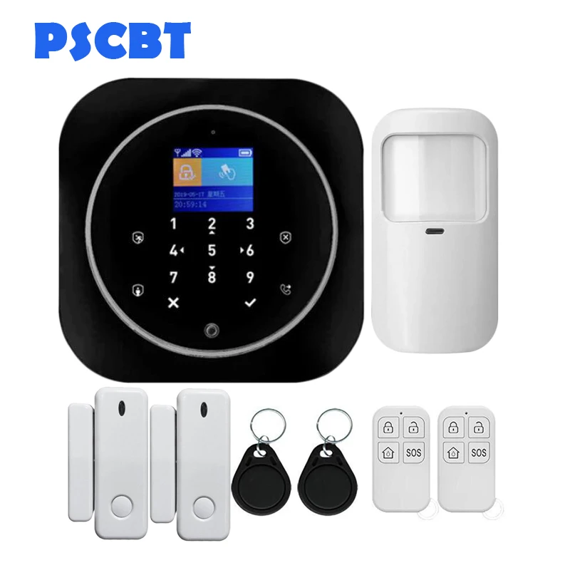 Kit 8 PS12 Tuya домашняя охранная Wi-Fi сигнализация GSM SIM карта телефон дозвон приложение дистанционное управление 11 видов языков вор охранная сигнализация - Color: Kit 8