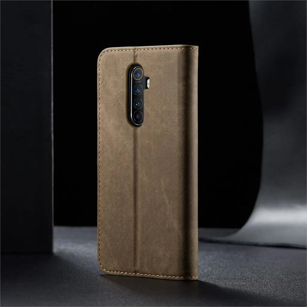 Realme X2 Pro Case 6.5 inch Denim fabric style popular design Leather Flip PU Wallet Cover for RealmeX2 X2Pro RMX1931 | Мобильные