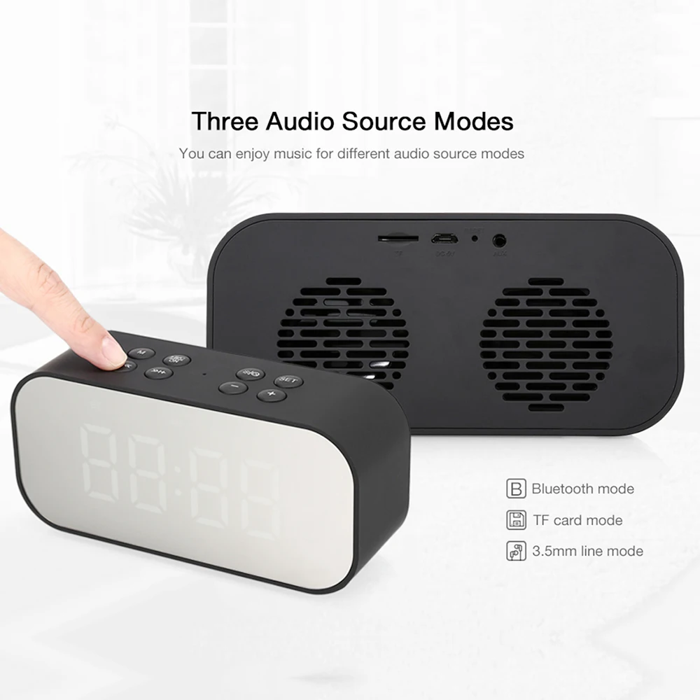 Беспроводная Bluetooth-колонка 5.0 с FM-дисплеем зеркальный мини-будильник коллекция