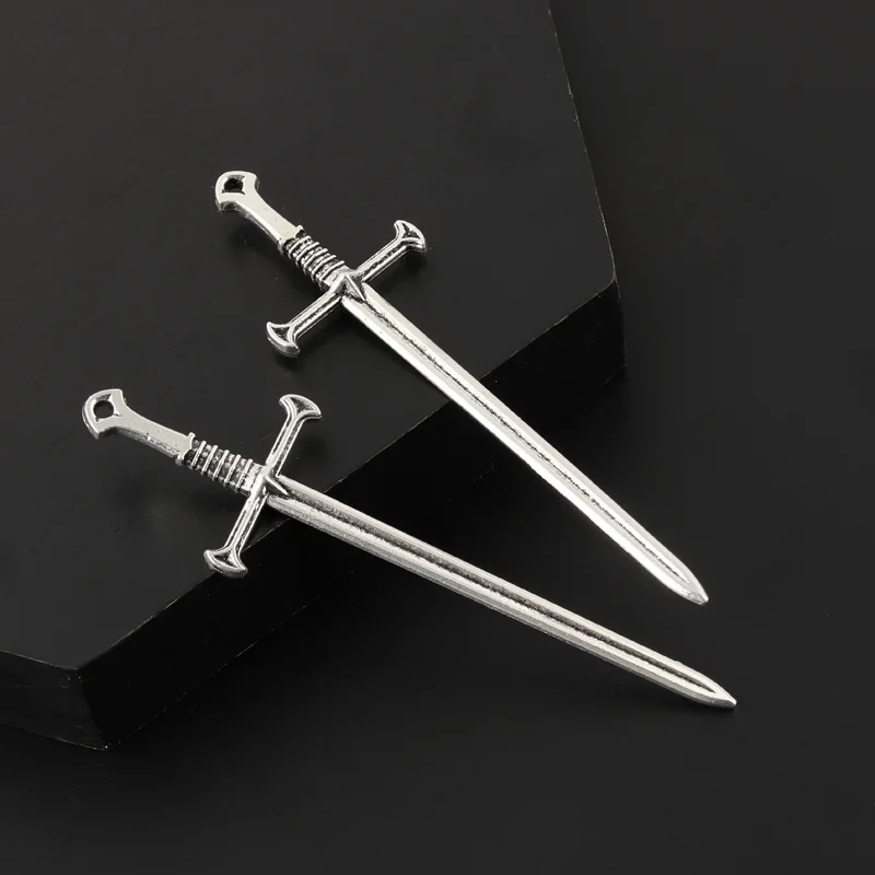 15 шт серебряный цвет крест меч Шарм соединитель подвески для оружия DIY Металл