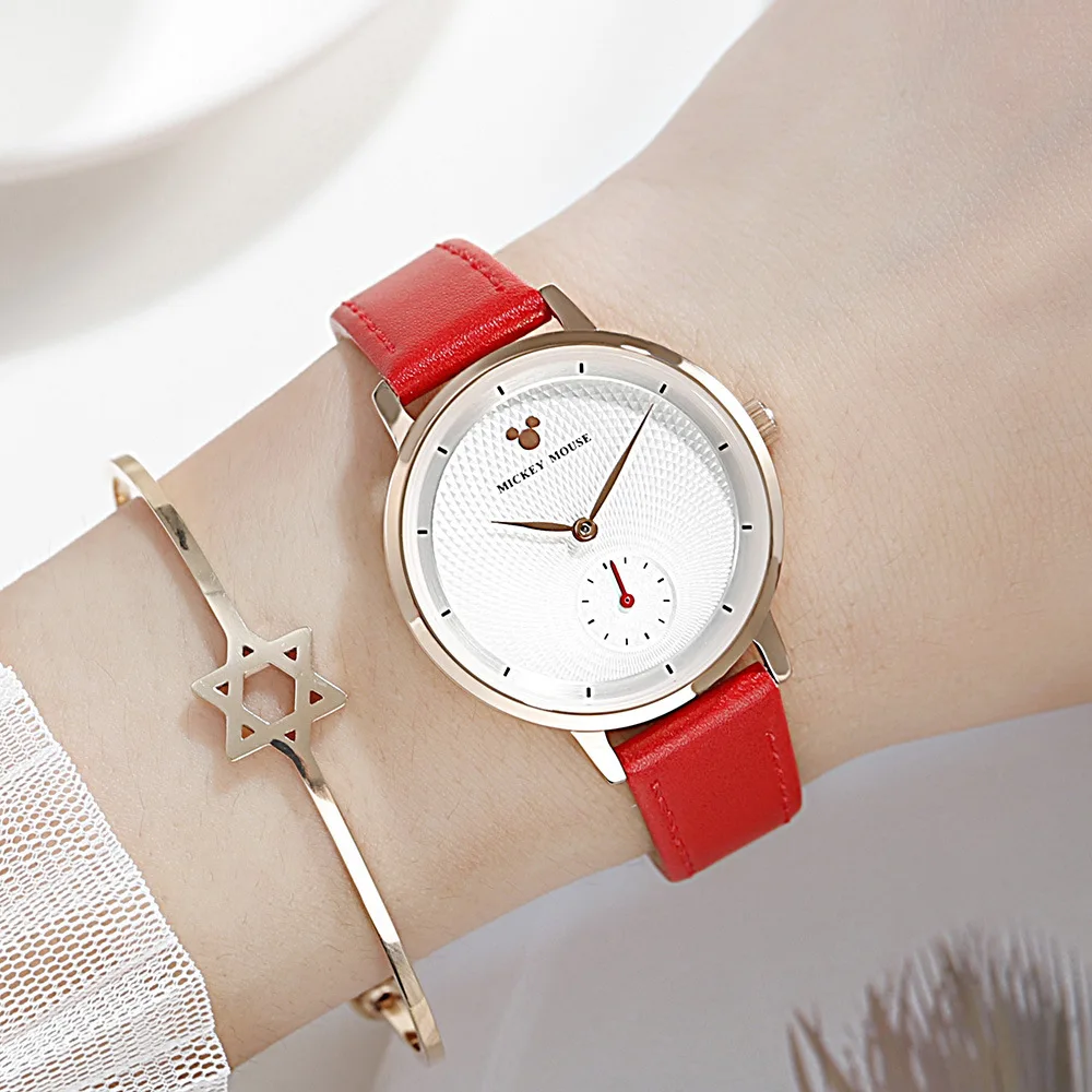 Детские часы Дисней женские модные наручные с Микки Маусом для девочек и
