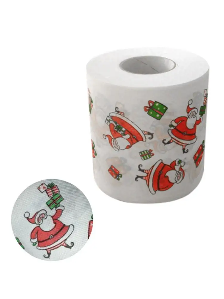 Рождественский рулон туалетной бумаги без загрязнения Санта Клаус узор