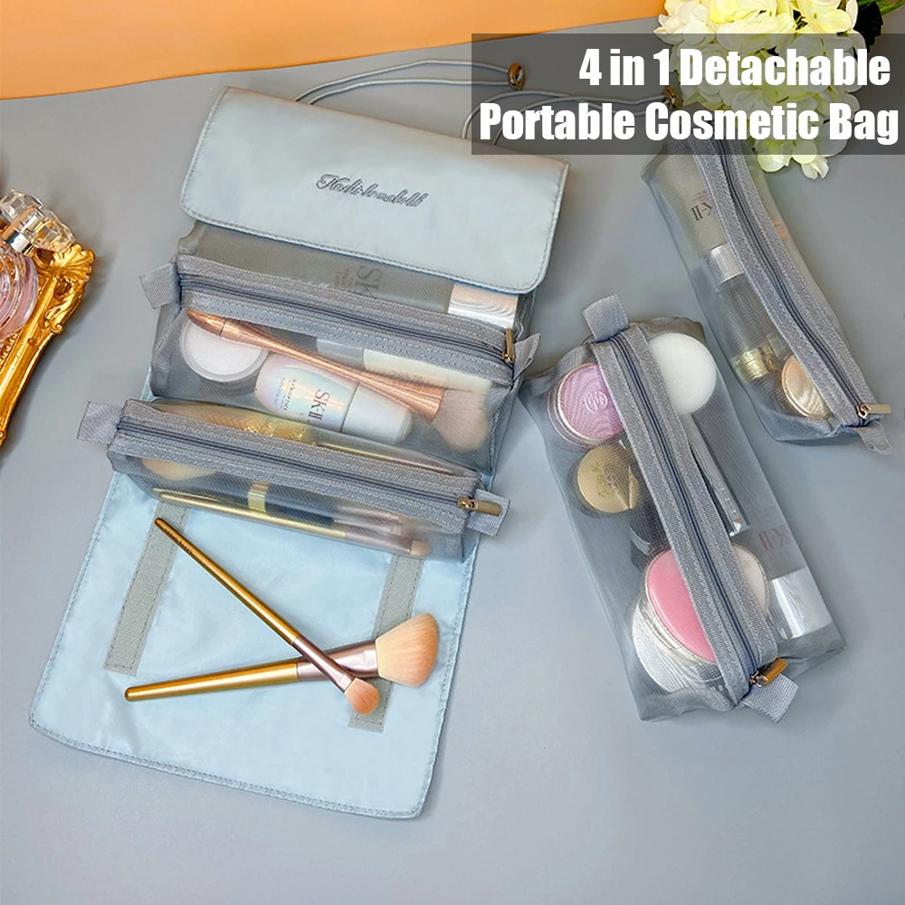 Складная косметичка 4 в 1 вместительная Водонепроницаемая дорожная сумка для