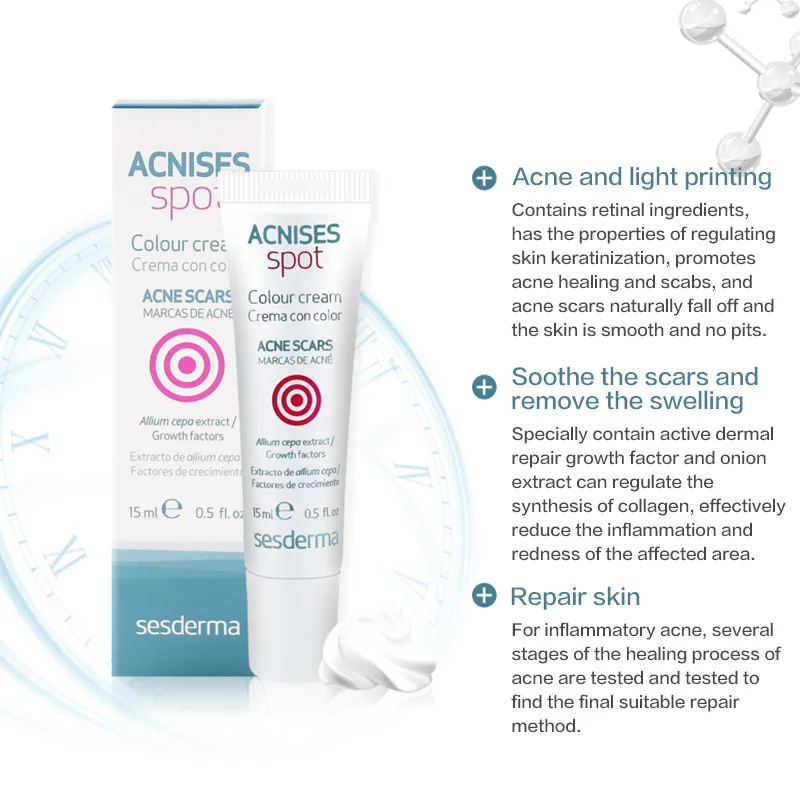 Оригинальный Sesderma Acne средство для уменьшения шрамов Сыворотка 15 мл ACNISES Spot color Cream