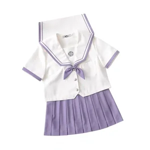 ЯпонскаяКорейская школьная форма с короткими рукавами, милый костюм моряка для маскарада костюм для девочек, студенческий костюм JK, Униформа, топ + юбка + галстук