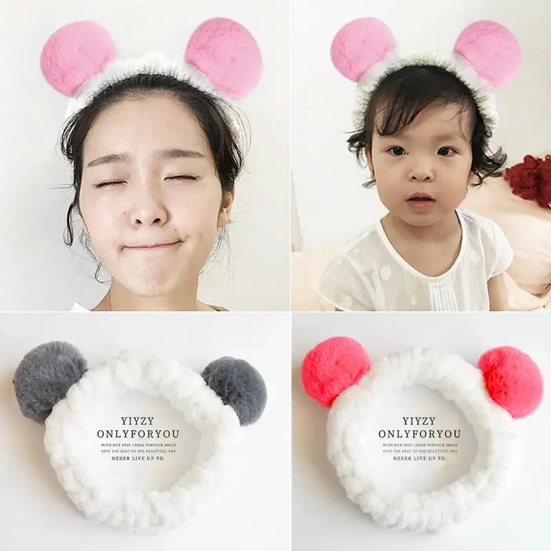 1 шт. мягкая трехмерная плюшевая повязка для волос в виде ушей панды