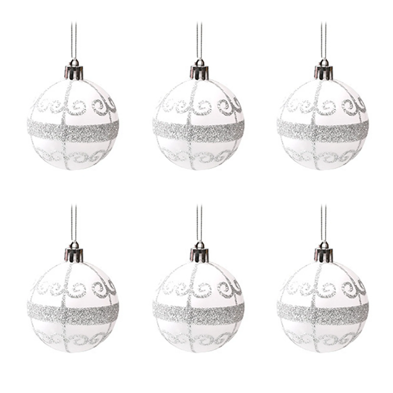

6PC 6cm Painted Ssorted Color Gift Plastic DIY Decoration Balls Ornaments 2021Painted Ssorted Color ChristmasBalls New Year