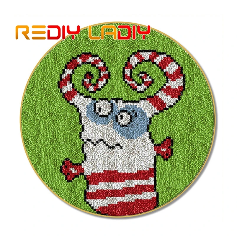 Крючок с защелкой ковер рисунком червя из мультфильма вязальный акриловой пряжи