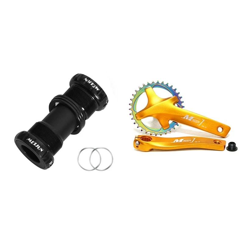

MEIJUN 68/73Mm Screw/BB Thread Type Crankset Bearings Bicycle Axis & 170 Bike 104BCD 34T Crankset Bottom Bracket