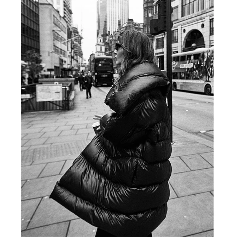 Женская куртка на хлопковой подкладке AEL теплая яркая с большим отворотом модная