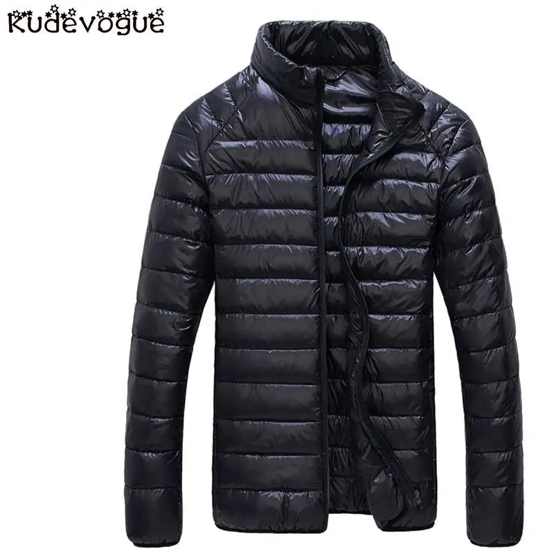

Осенне-зимняя Мужская искусственная пуховая куртка Молодежная хлопковая куртка с воротником-стойкой Модная приталенная куртка