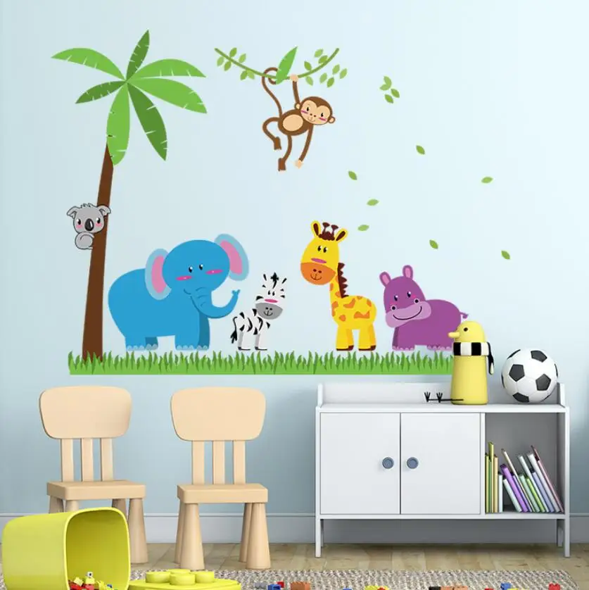 Наклейка на стену с изображением кокосовой пальмы наклейка животных для детских