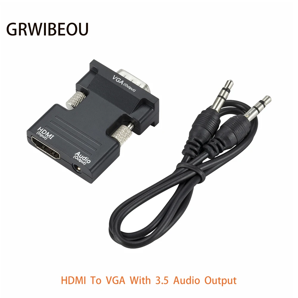 HDMI-совместимый преобразователь VGA HD гнездо-VGA штекер с 3 5 аудиовыходами цифровой в